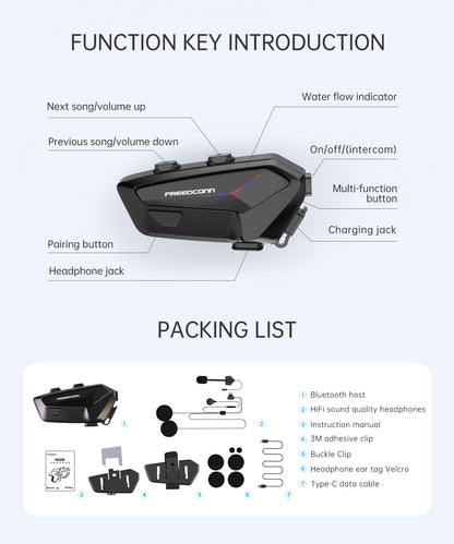 FreedConn FX Plus mesh intercom for group riding